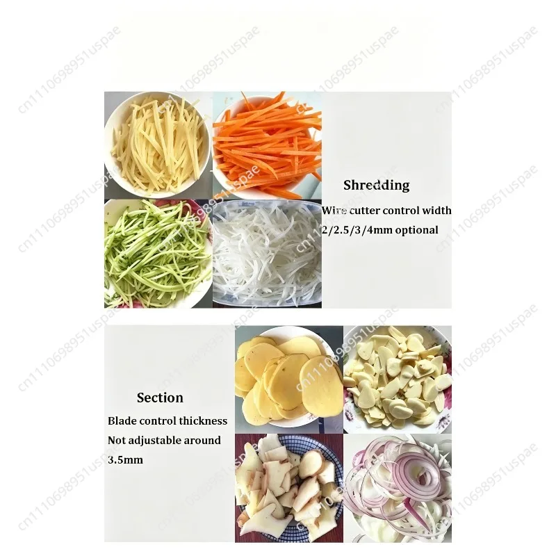 Commercial Electric Vegetable Slicer Machine for Potato Cucumber Carrot, Multifunctional Food Chopper and Cutter