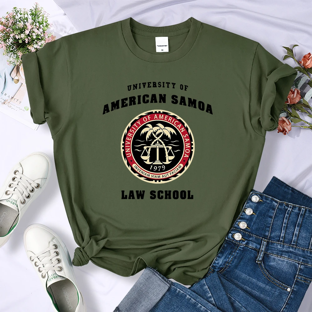 University Of American Samoa Law School T Shirt Fashion Loose T-Shirts Breathable Casual Short Sleeve Hot Sale Women Tee Clothes