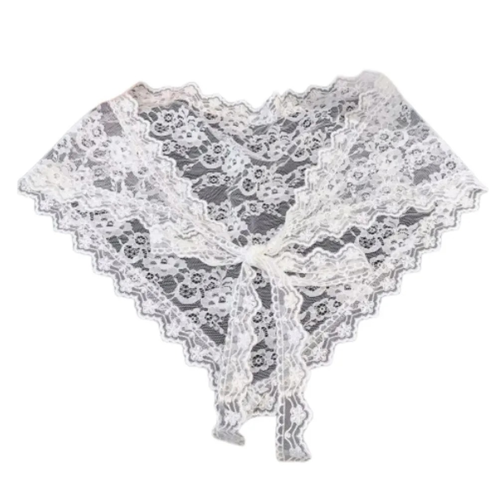 Harajuku Y2K Mezza gonna in pizzo Triangolo Fiore Ricamo Outwear Minigonna Lace-up Gonne aperte in pizzo stile coreano Streetwear