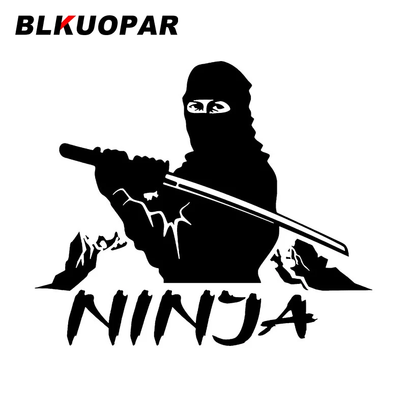 

BLKUOPAR японский силуэт ниндзя, автомобильные наклейки, маска самурая, наклейка, устойчивая к царапинам, высечка, караван, доска для серфинга, украшение автомобиля