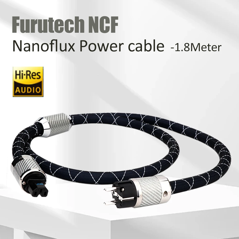 HiFi Furutech NCF nanoflux-18 OCC EU Schuko Kabel zasilający Rhodium Carbon Fiber Fever Kabel zasilający AC EU/US/AU FI-E50 FI-50 (R) wtyczka