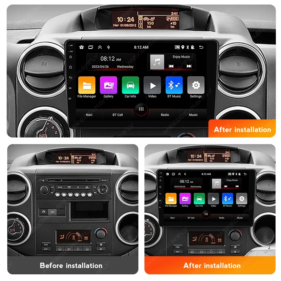 Car Radio 2 Din Stereo For Citroen Berlingo 2 B9 Peugeot Partner 2008-2018 Android Auto Multimedia Player Carplay GPS Navigation