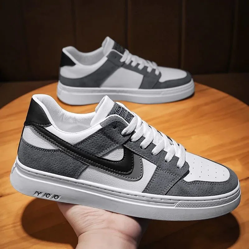 

Men's Casual Sports Shoes Spring Autumn New Style Versatile Student Leather Shoes Summer Trendy Shoes Flat Heel round Toe Rub...
