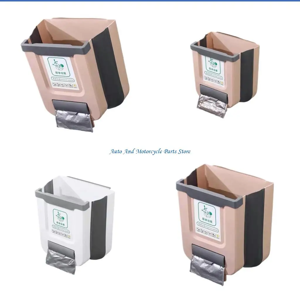 

P9FD Collapsible Trash Can for Kitchen Space Saver Campers Trailer Hanging Waste Bin