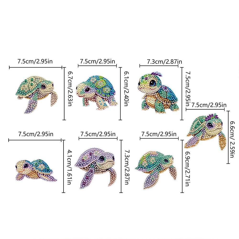 6PCS DIY Full Drill Special Shaped Diamond Painting Fridge Magnet Sticker Diamond Embroidery Owl Moon Home Kitchen Decoration