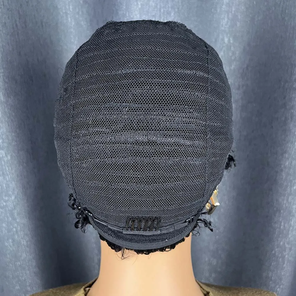 วิกผมทรงพิกซี่คัตสีดำธรรมชาติสำหรับผู้หญิงผิวดำ วิกผมสั้นแบบเลเยอร์ทำจากผมแท้ ผลิตด้วยเครื่องจักร สำหรับใช้ในชีวิตประจำวัน