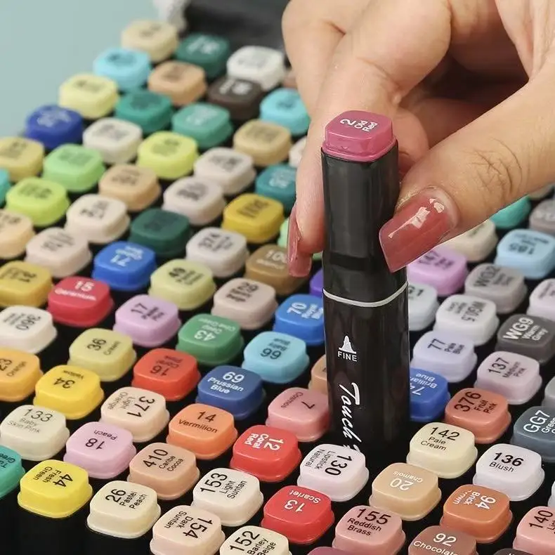 168colors Double-ended Sketch Markers with base For Art Drawing Comics Design