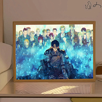 INS Anime Attack on Titan LED Night Light Colorful USB Plug in Three Color Lighting Surprise Desk Lamp Toy Christmas Gift