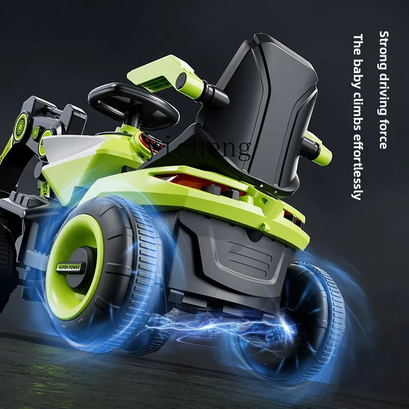 

ZZ children's electric excavator can seat people toy car boys and girls can remote control dual drive excavator