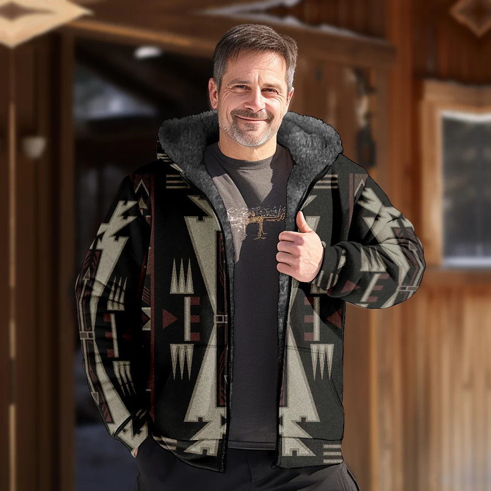 Abrigos de chaquetas de invierno para hombre, ropa de algodón con patrón geométrico retro, abrigo elástico estilo japonés CAMPUS