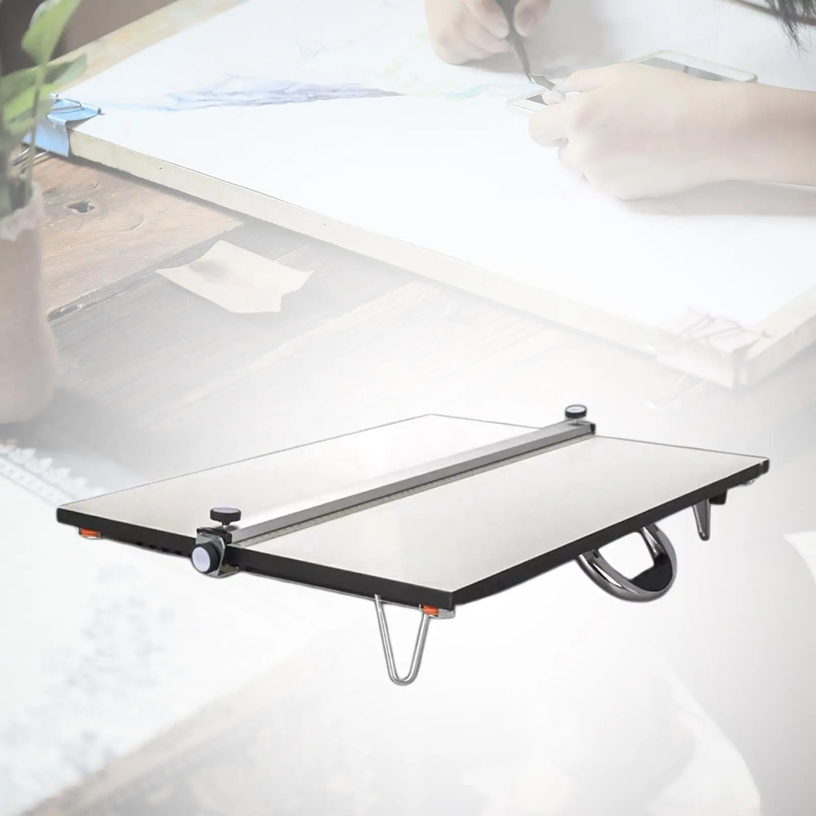 A2 Drawing Board Professional Drafting Table Architectural Technical Adjustable Angle with Parallel Bar Support Legs for Artist