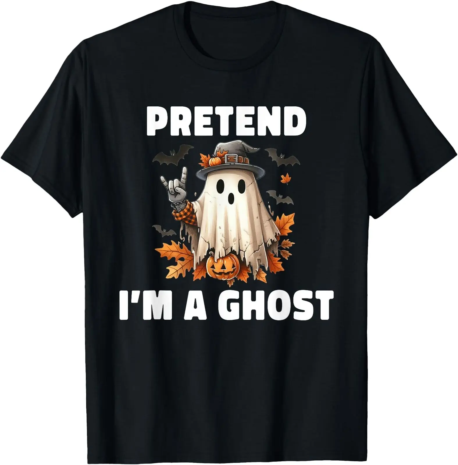 Pretend I'm a Ghost funny Lazy Halloween party costume 2024 T Shirt