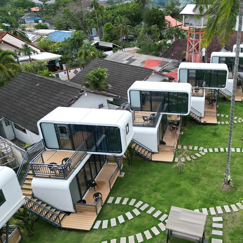 تم تركيبها بسرعة منزل كبسولة وحدات فاخرة قابلة للفك لمتجر المكتب في الهواء الطلق ومستودع حديقة منتجع الفندق #1