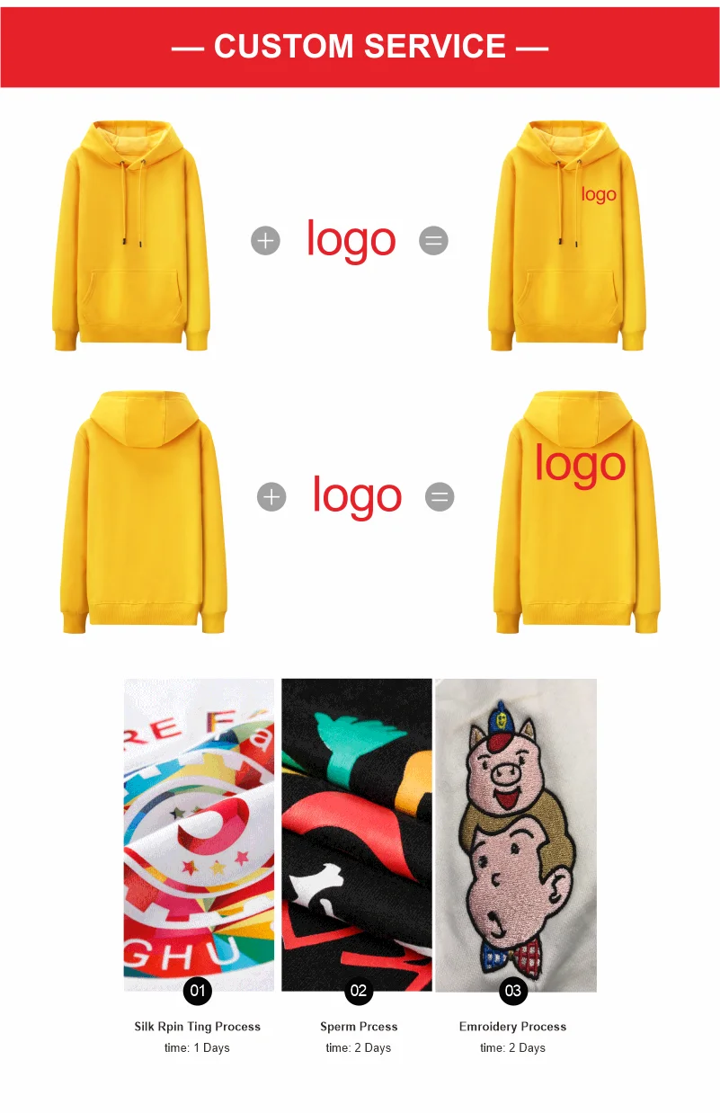 High-Quality Pullovers Custom Logo Printed Personal Group Brand Embroidery Men and Women 100% Cotton Hoodies