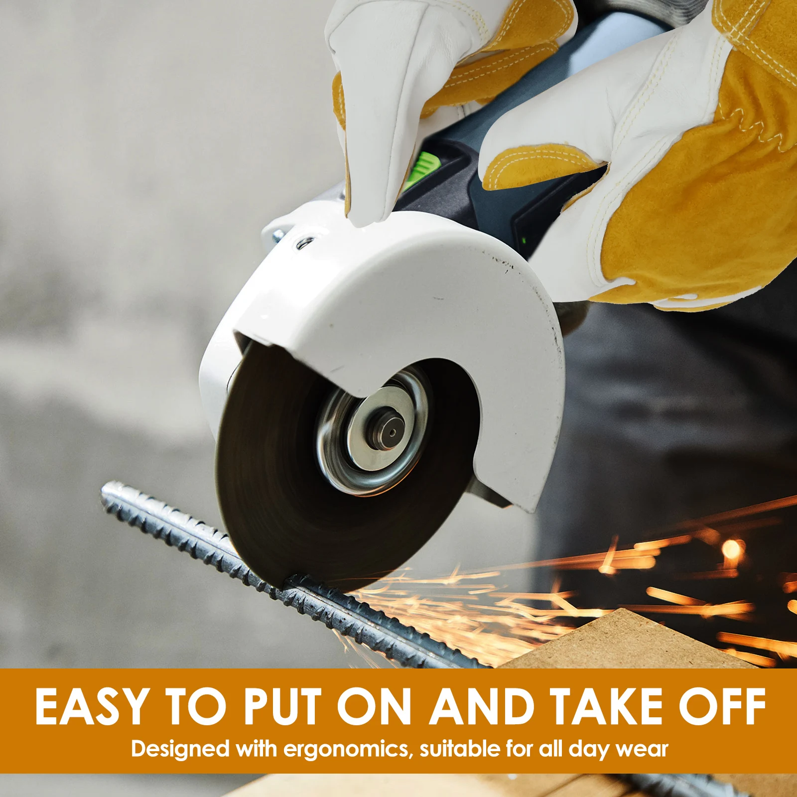 2 Pcs Welding Glove Goatskin Cutting Glove with Comfortable Lining Multifunctional New Heat Resistant Mitt for Welding Grinding