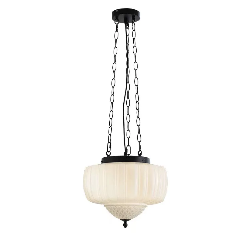 

American retro chandelier old Shanghai style bungalow western restaurant coffee milk tea shop glass art entrance bed