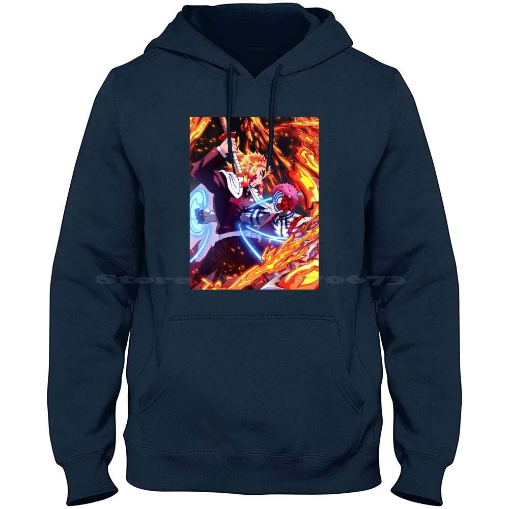 La batalla 100% Camiseta con capucha de algodón puro Kyujuro Tanjiro Kamado Giyu Tomioka Shinjuro Demon Demon Demon Demon Demon Demon Demon