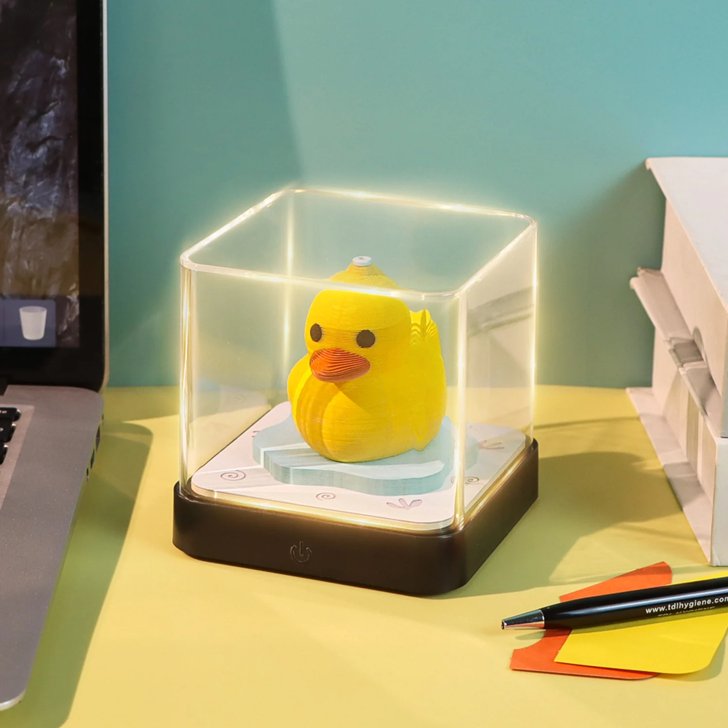 3D Sticky Note Paper Sculpture Kawaii Yellow Duck Model Desktop Stationery Ornaments For Children Gift