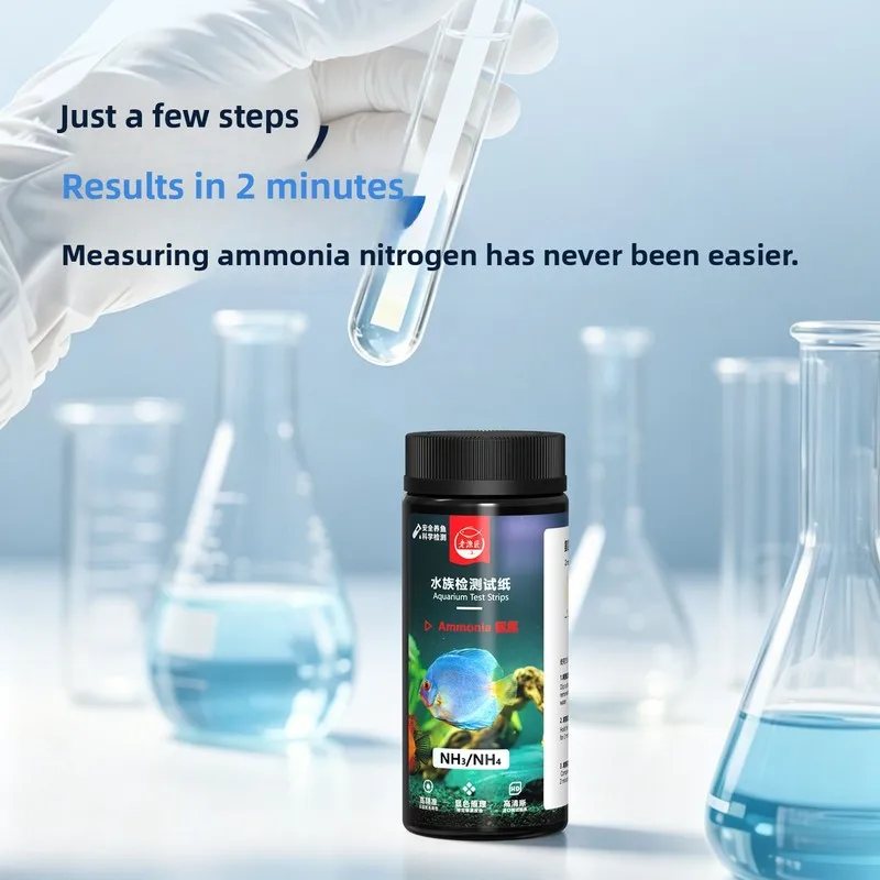 8-in-1 Aquarium Test Strips - Quick Accurate Ammonia Nitrogen & Nitrite Test Kit for Freshwater Saltwater Fish Tank Pond