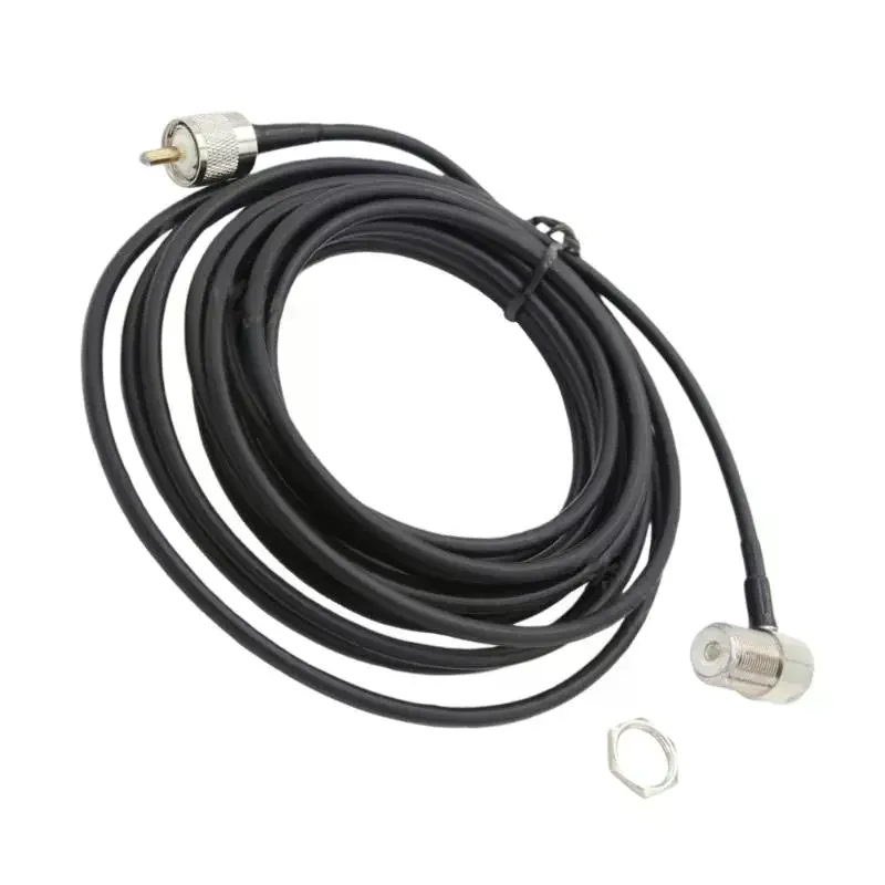 

Удлинительный кабель RG58 5 м PL259 UHF к SO239, идеально подходит для мобильной автомобильной радиоантенны, для Kenwood Yaesu ICOM TM-261