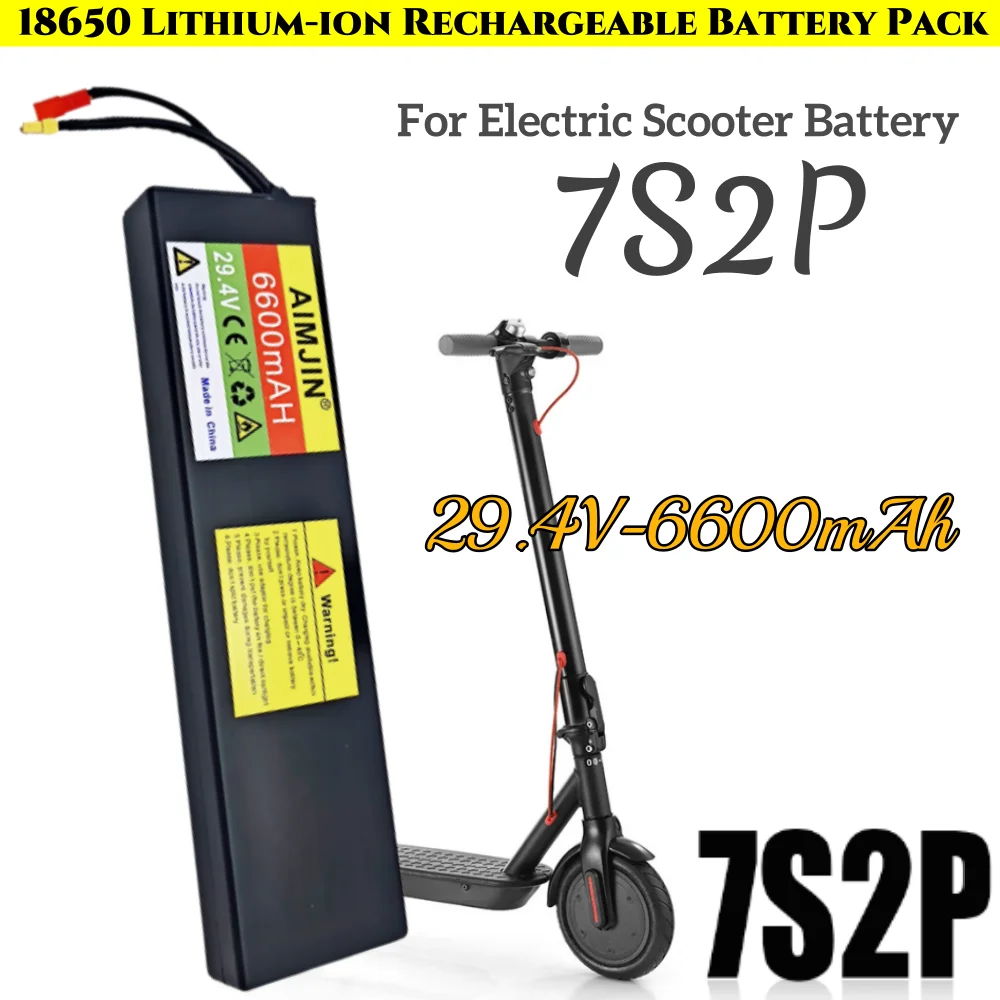 

29.4V 6.6Ah 7S2P 18650 Li-ion Rechargeable Battery Pack for Electric Scooter - High Capacity Scooter Battery