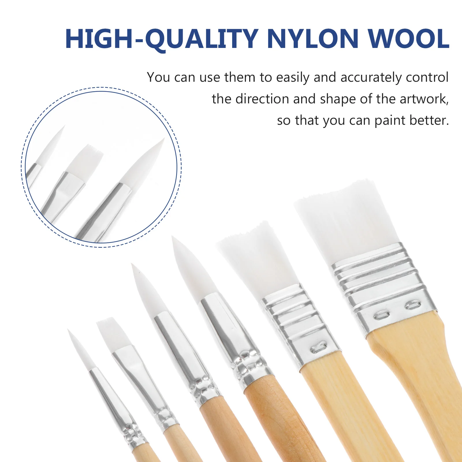 

6 Pcs Watercolor Pen Oil Brush Set Paint s Wooden Paintbrush Artists Brushes