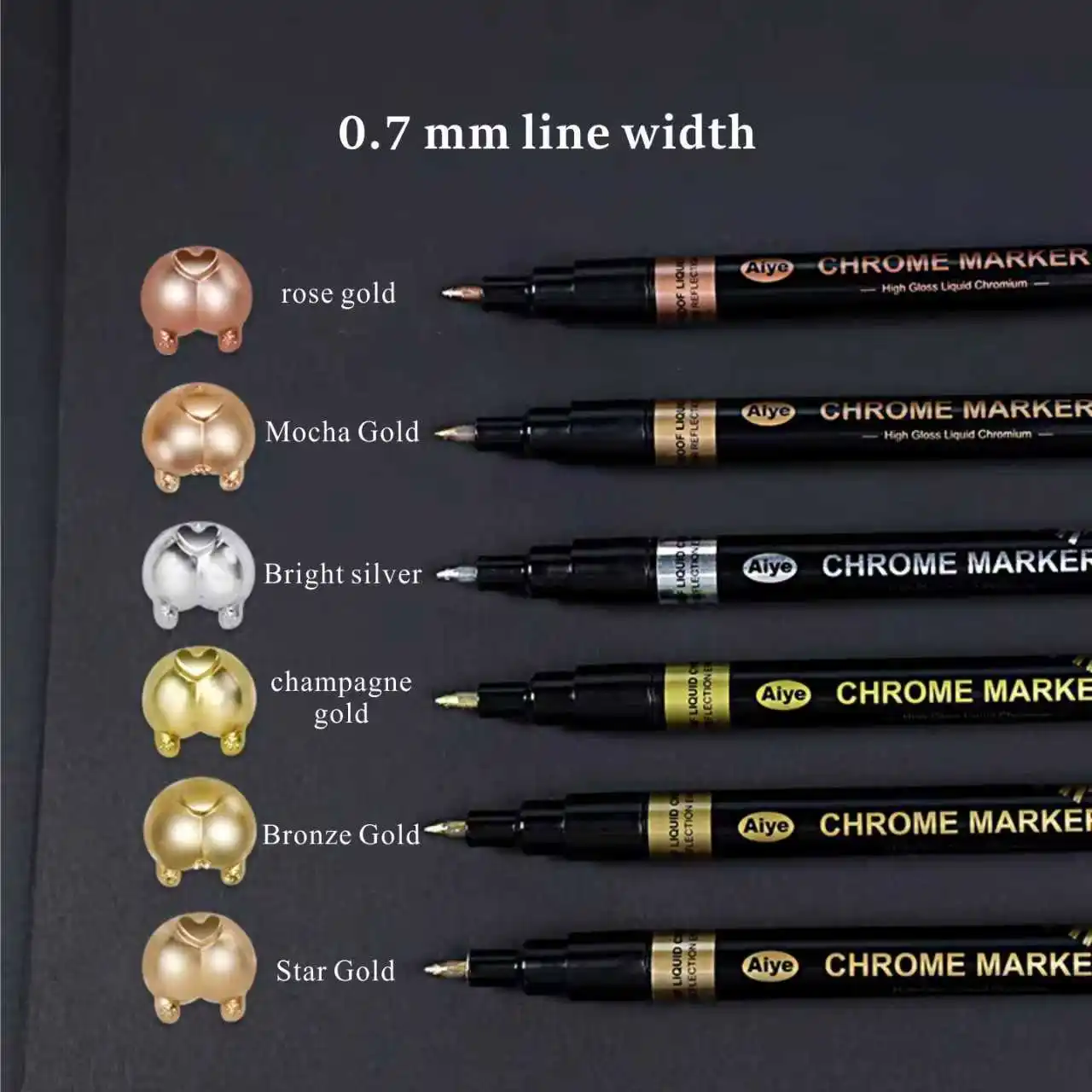 These Electroplated Nail Markers Are Suitable for Various Nail Art Applications Such as Nail Art, Dot Painting, and Graffiti. They Can Draw Abstract Lines and Intricate Floral Patterns, and Their Waterproof Design Makes Them Ideal for Nail Salons and Home
