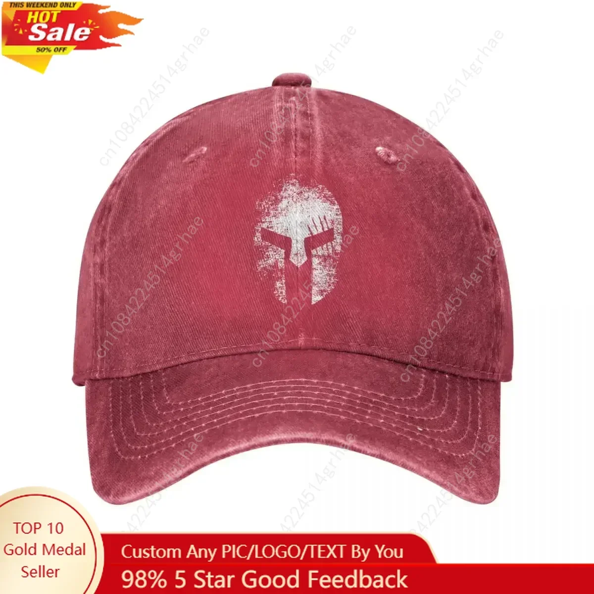 

Spartan Sparta Warrior Baseball Cap Retro Distressed for Men Women Running Golf Adjustable Fit Hats Cap