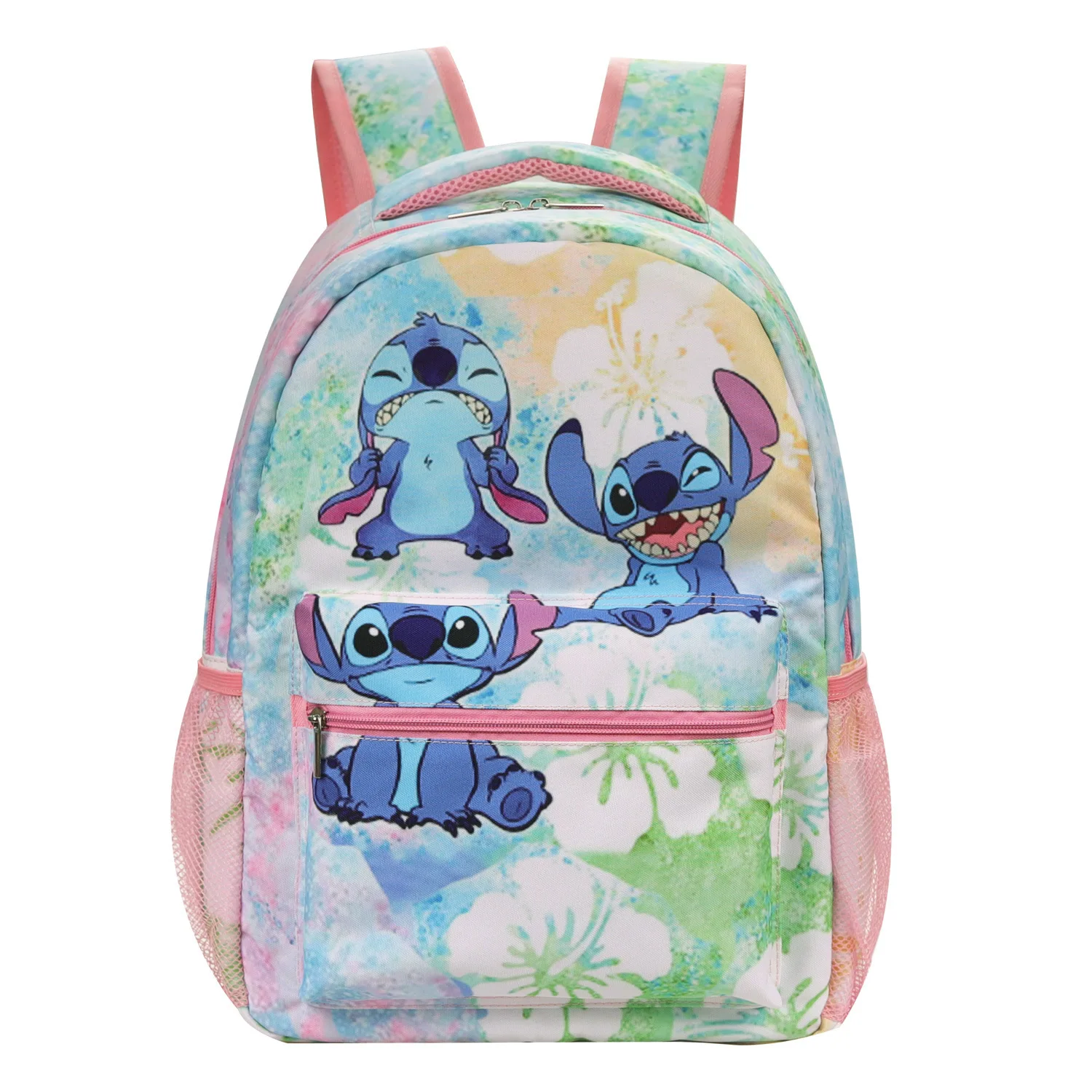 New Disney Stitch School Bags Students Backpack Kawaii Cartoon Anime Full Print Travel Storage Bag Children Back To School Gifts