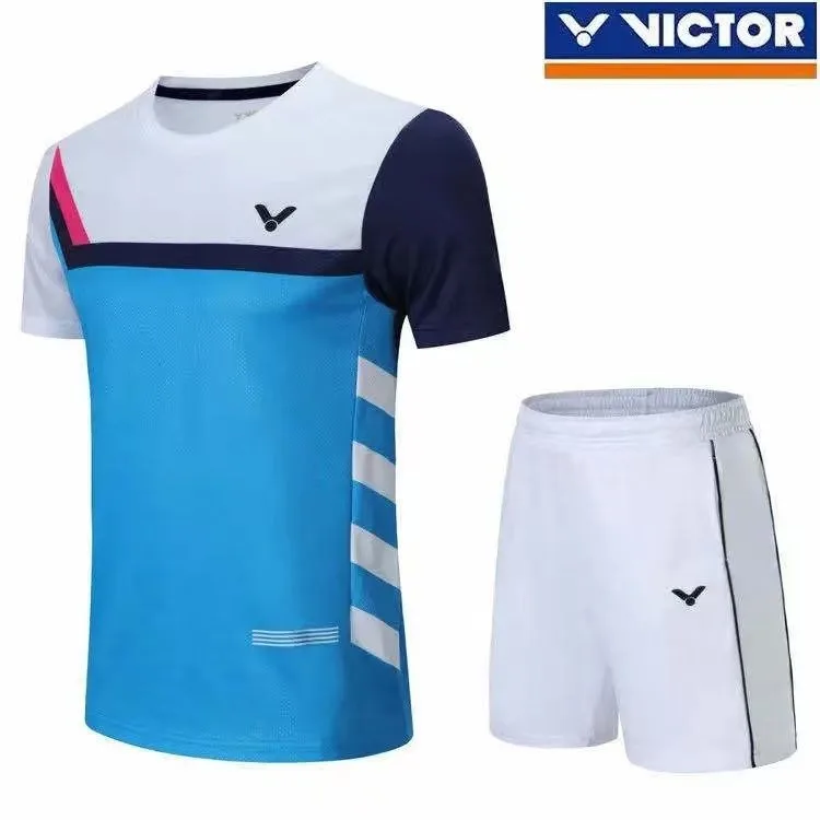 

VICTOR Men's T-shirt Badminton Uniform Training Unisex Sports Short-sleeved T-shirt Tops Quick-drying Breathable