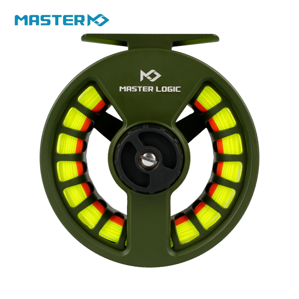 Carretilha de Pesca com Mosca Master Logic 5/6WT de Alumínio com Bobina Grande e Combo de Linhas de Mosca