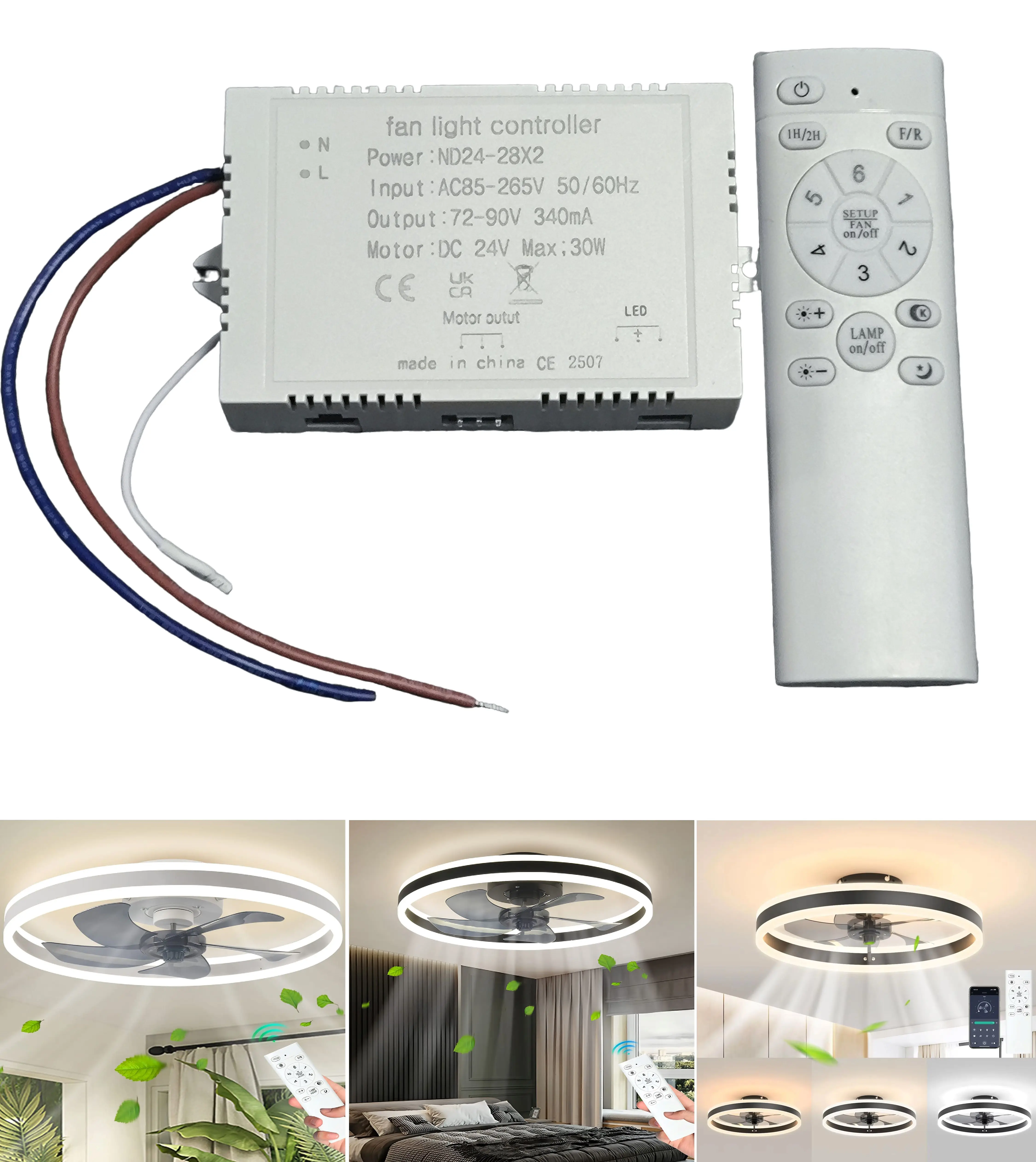 IRALAN Ceiling Fan Lamp Lighting Transformer And Remote Control LED Light Strip Replacement Of Faulty Parts Power Adapter Supply