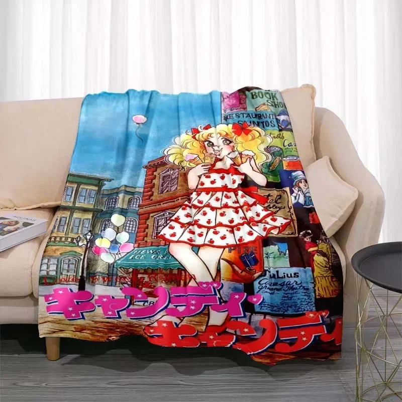 Candy Candy Anime Blanket Kawaii Japanese Anime Flannel Super Soft Warm Blanket Suitable for Home Four Seasons Bedroom Blanket