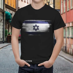 Vintage ISRAEL National Emblem Flag Print T Shirt For Men Clothing Streetwear Patriotic Short Sleeve T-shirts O Neck Male Tops