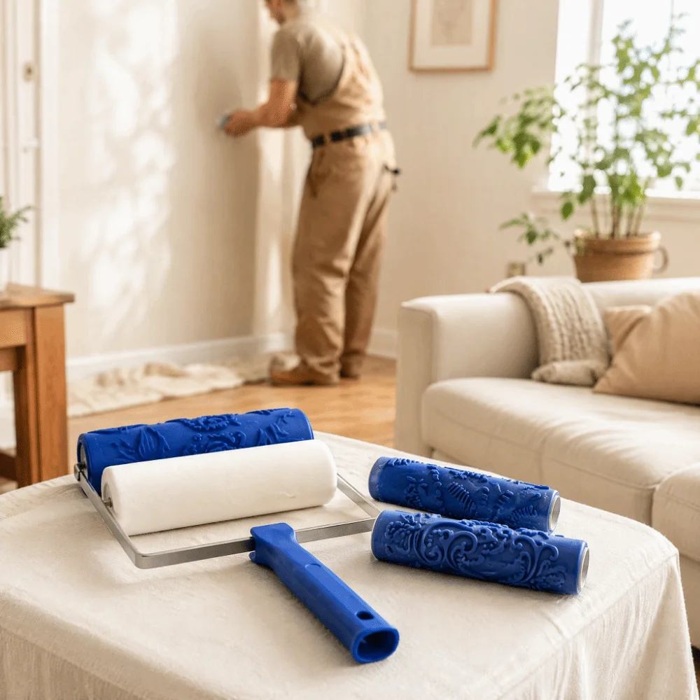 Smooth Coating Paint Roller Brush Texture Paint Tool Fine Detailing Patterned Paint Roller Precision Printing 3D Pattern