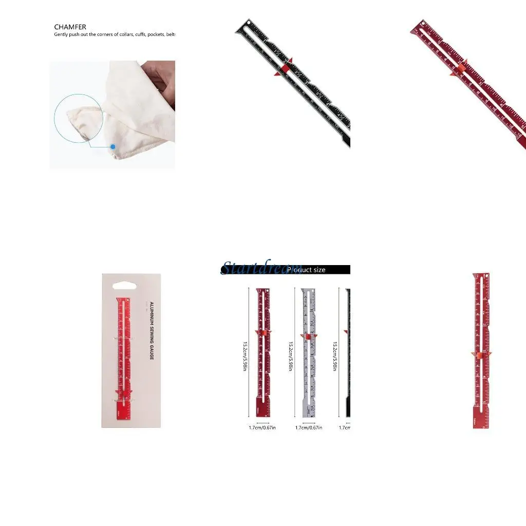 

6Inch Aluminum Alloy Quilting Ruler Fabric Quilting Ruler Sewing Measuring Tool K92C