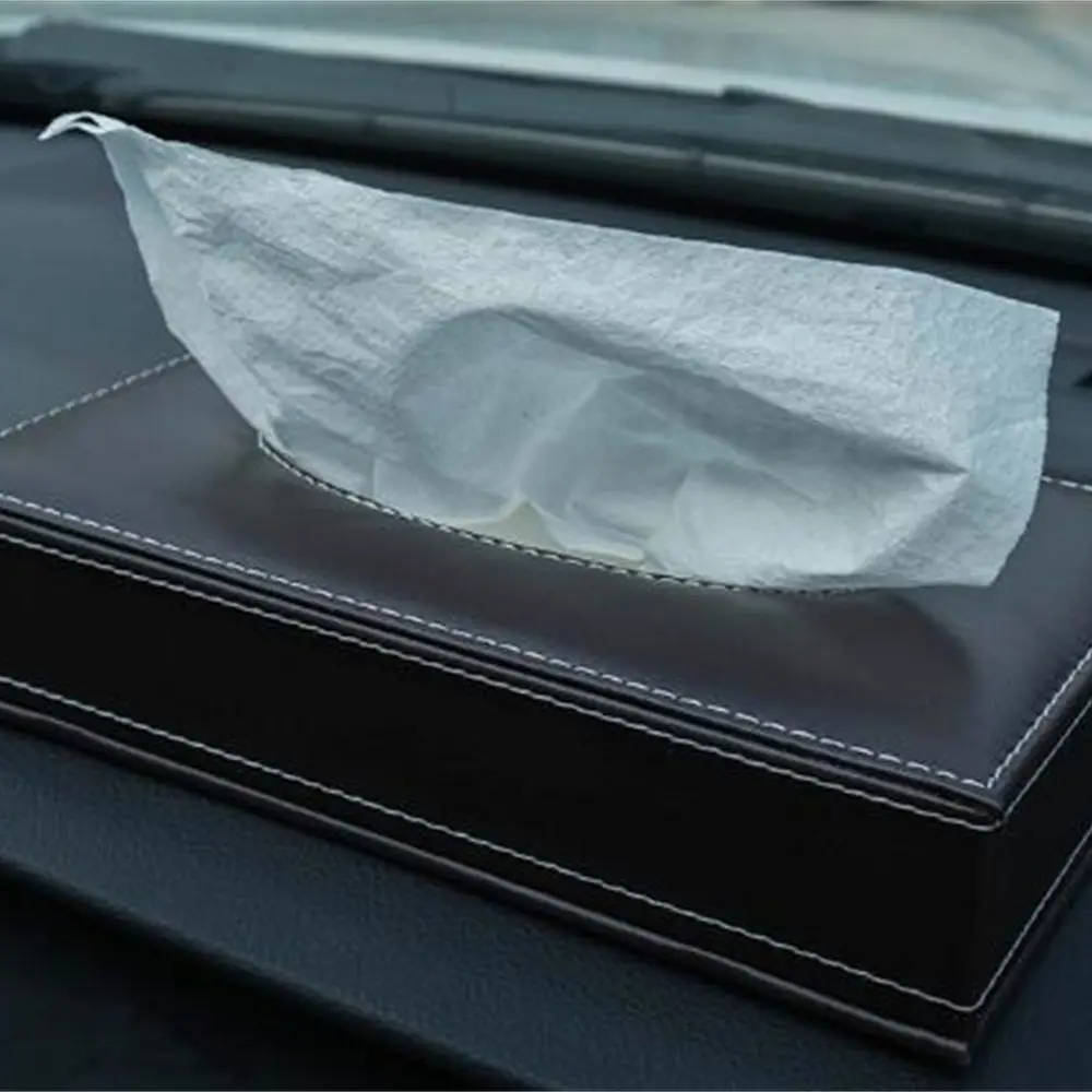 Universal Leather Car Tissue Box Auto Cassette Accessories Holder Creative Removable Paper Napkin Box Organizer