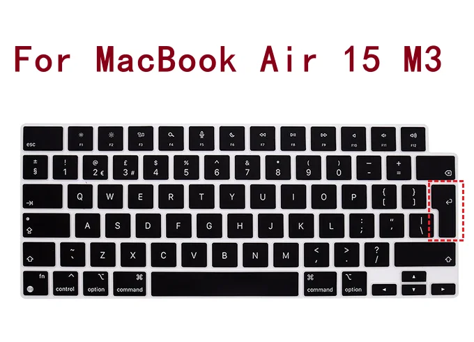 

Для MacBook Air 15 M3 A3114 M2 A2941/MacBook Air Air 13,6 M3 A3113 M2 A2681/Mac Pro 14 M3 M2 M1 Силиконовый чехол для клавиатуры