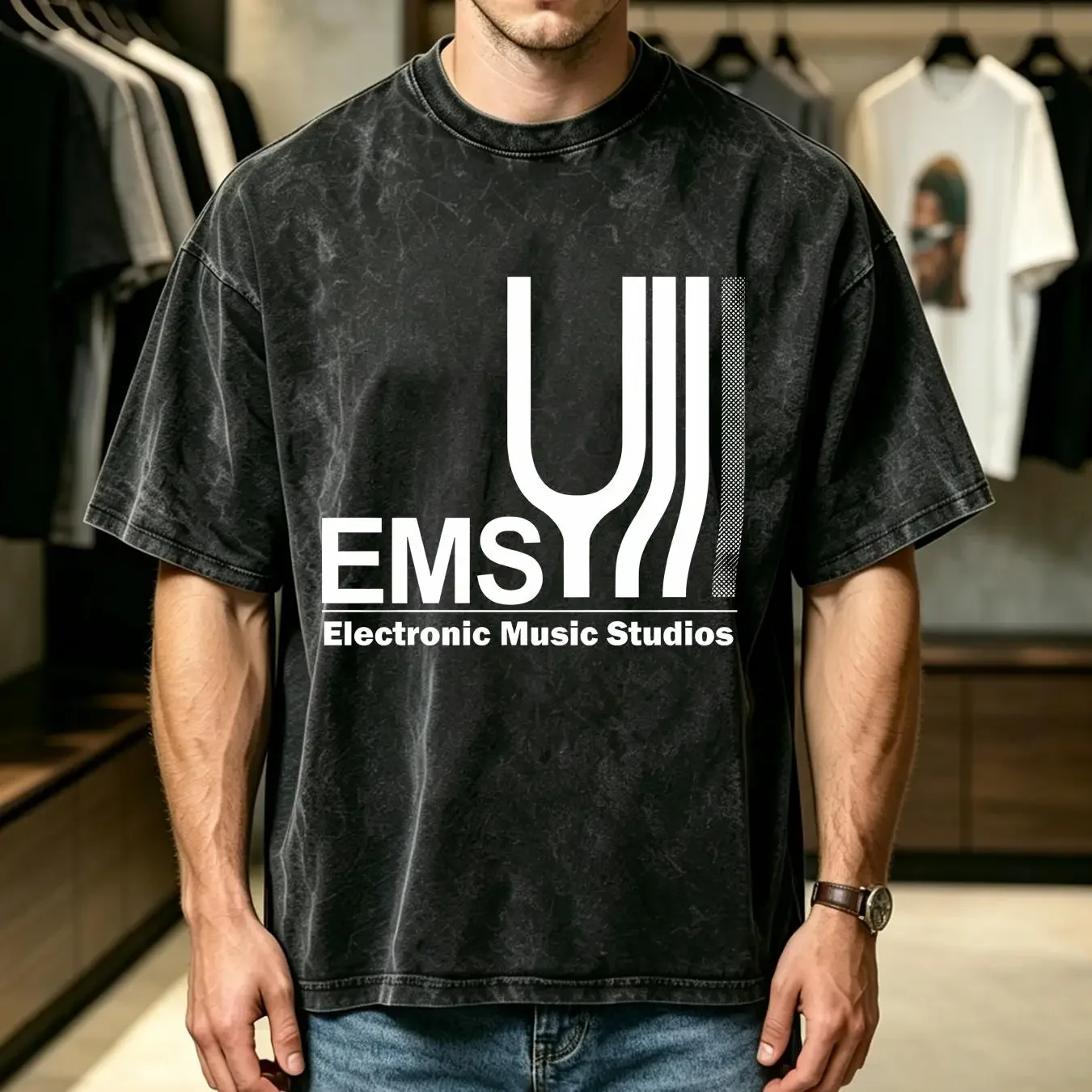 washed T Shirt Electronic Music Studios 100 Cotton Synthi Aks Ems Retro Synth VCS3 vintage Washed Stylish Comfortable Stretched