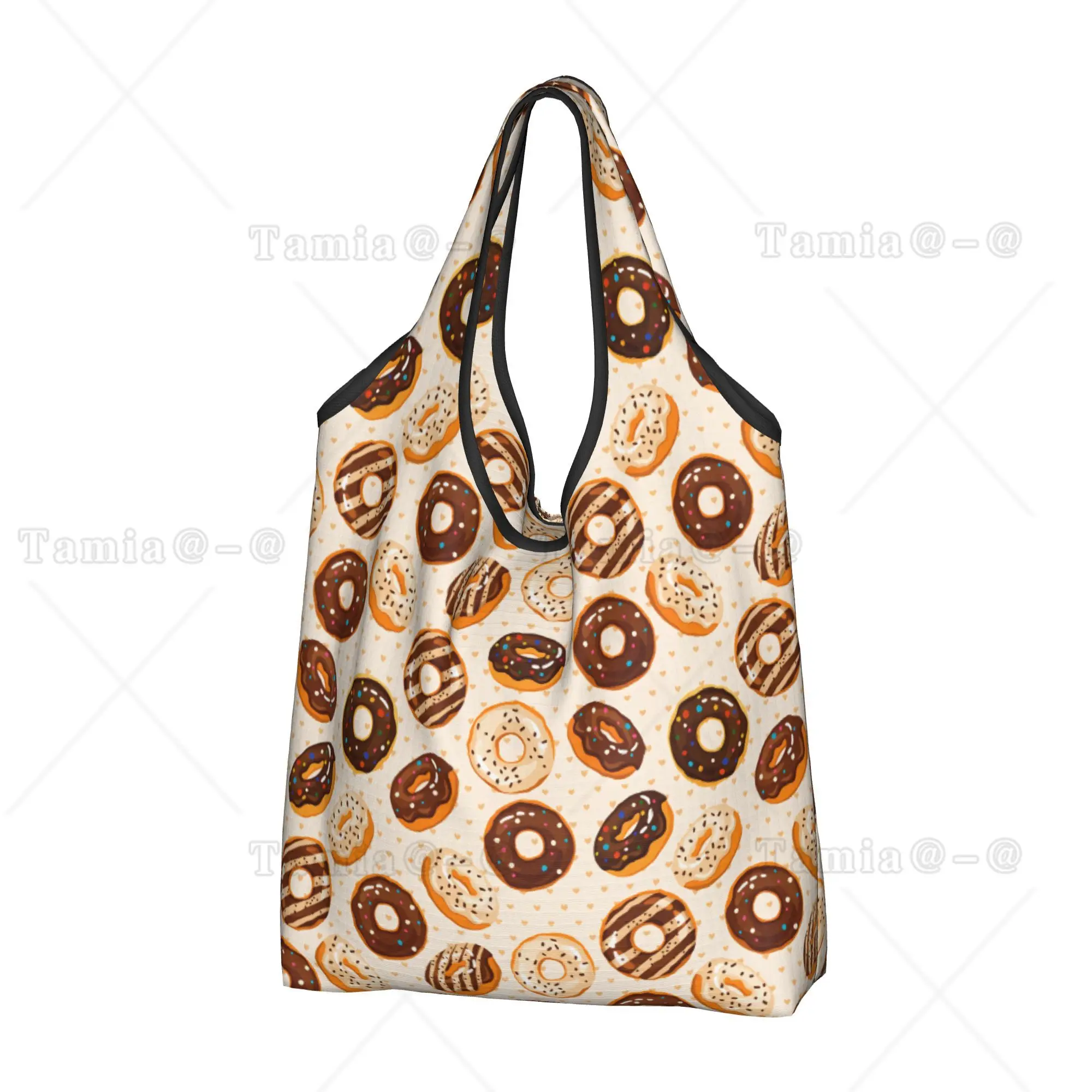Recycling Donut Lollipop Lce Cream Jelly Shopping Bag Women Tote Bag Portable Candy Bread Groceries Shopper Bags