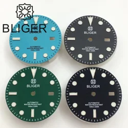 BLIGER 29mm Blue Green Grey Black Luminous Watch Dial Fit 3135 Movement