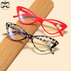 Fashion Cat Eye Reading Glasses Women Anti Blue Light Computer Presbyopic Eyeglasses Retro Classic Hyperopia Glasses Diopter