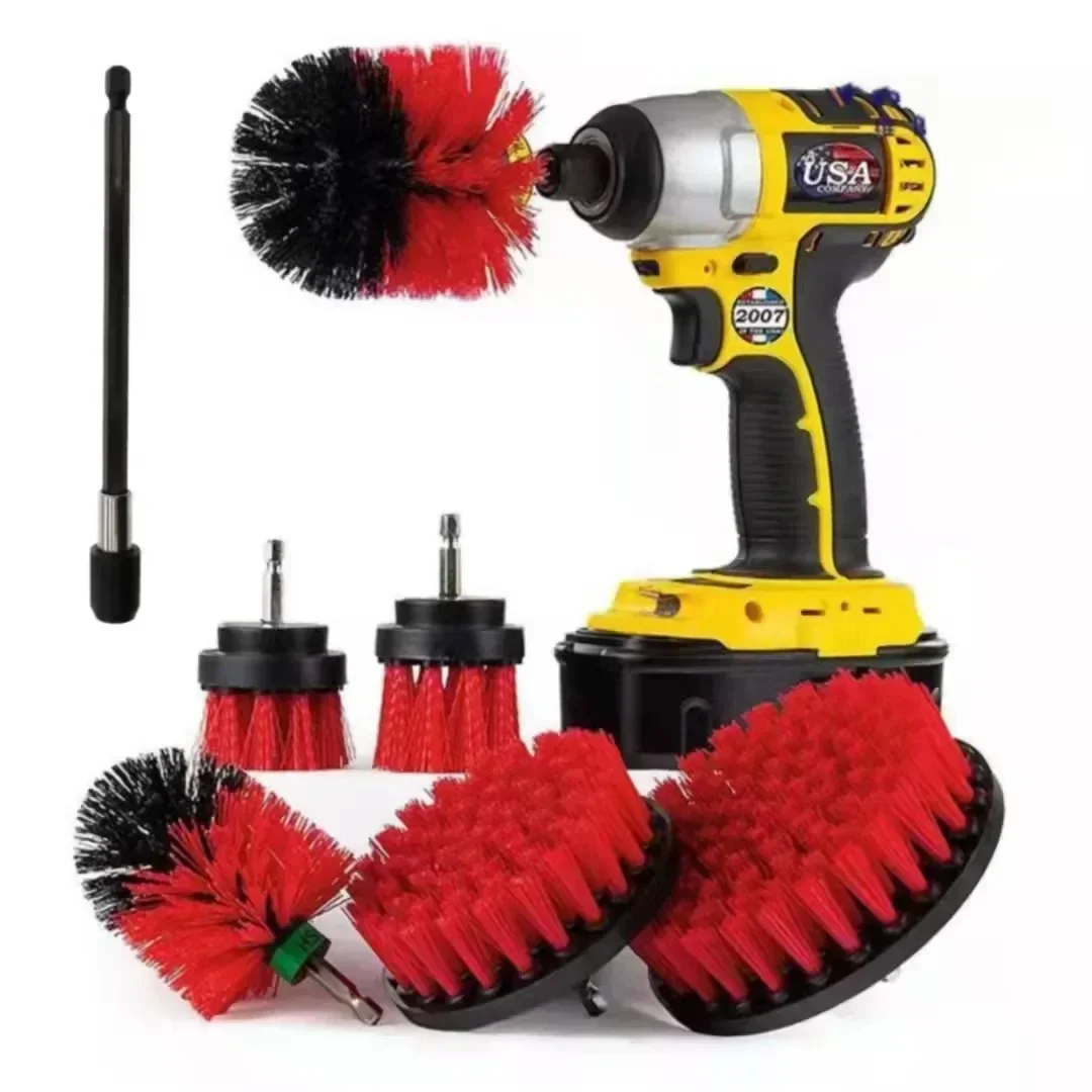 

НОВЫЙ 1-8 шт., набор насадок для щеток для дрели, мощная щетка-скруббер с дрелью, скраб-щетка для чистки душевых ванн, затирка для плитки в ванной комнате