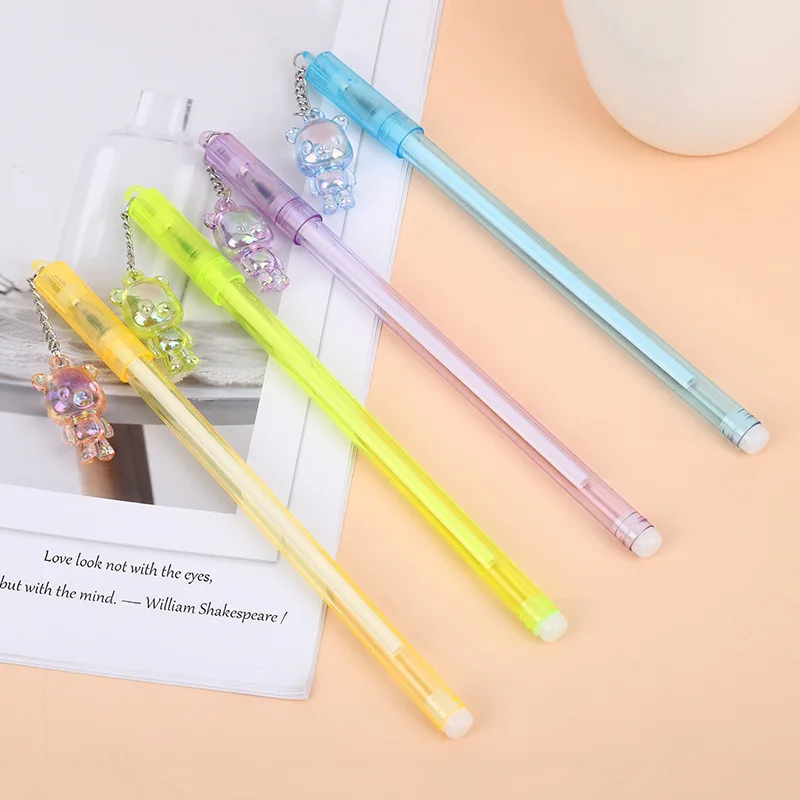 36 Pcs Cartoon Cute Bear Pendant Creative Gel Pens Student Exam Pen Writing Tools Kids School Supplies