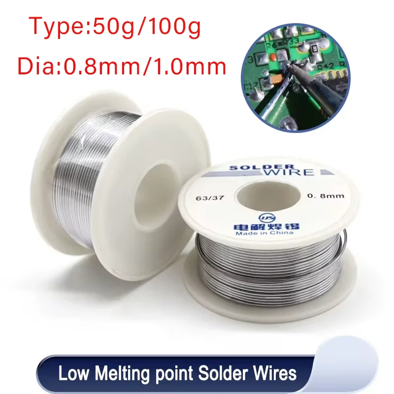 

1~5pcs 50g/500g Solder Wire 0.8/1.0mm Welding Wire 2% Flux Low Melting Point For Electric Soldering Iron