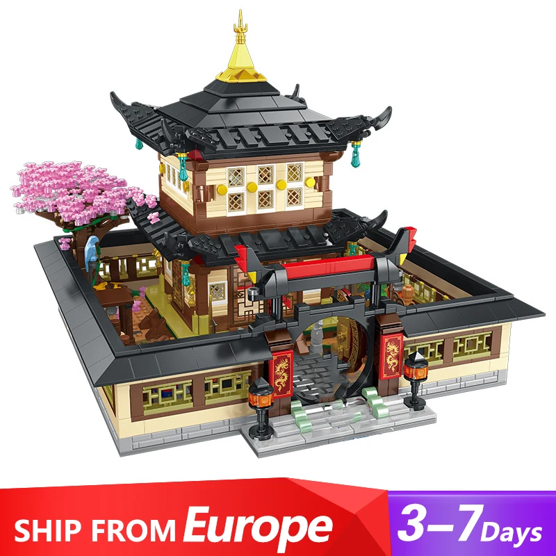 City Japanese Buildings Sets,BUDOKAN house Street Scene Model Modular Buildings Blocks Gift for Adults Kids 2681PCS