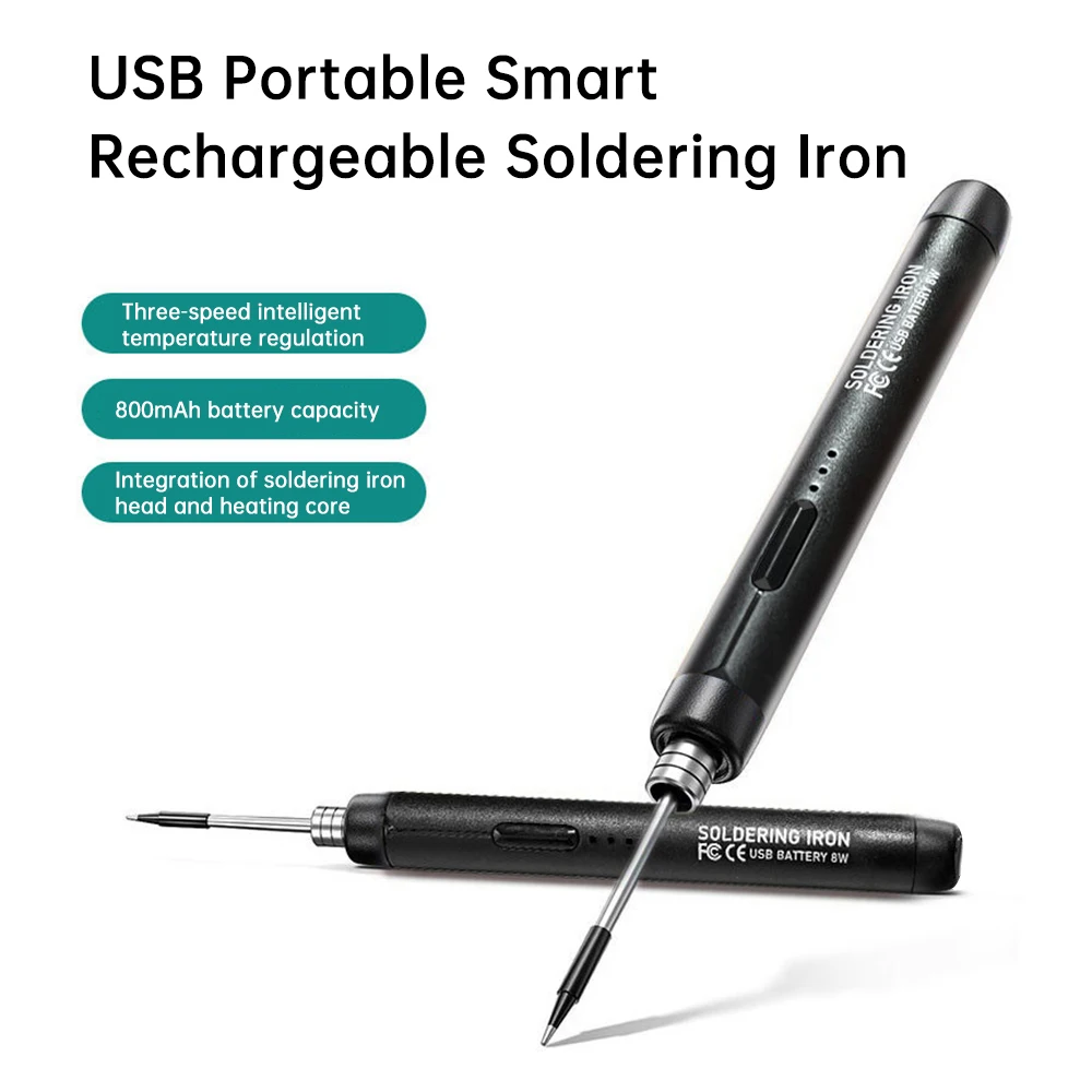 Portable USB Soldering Iron 5V Mini Soldering Iron Set Type-C Three-level Temperature Control Rechargeable Soldering Iron Kits