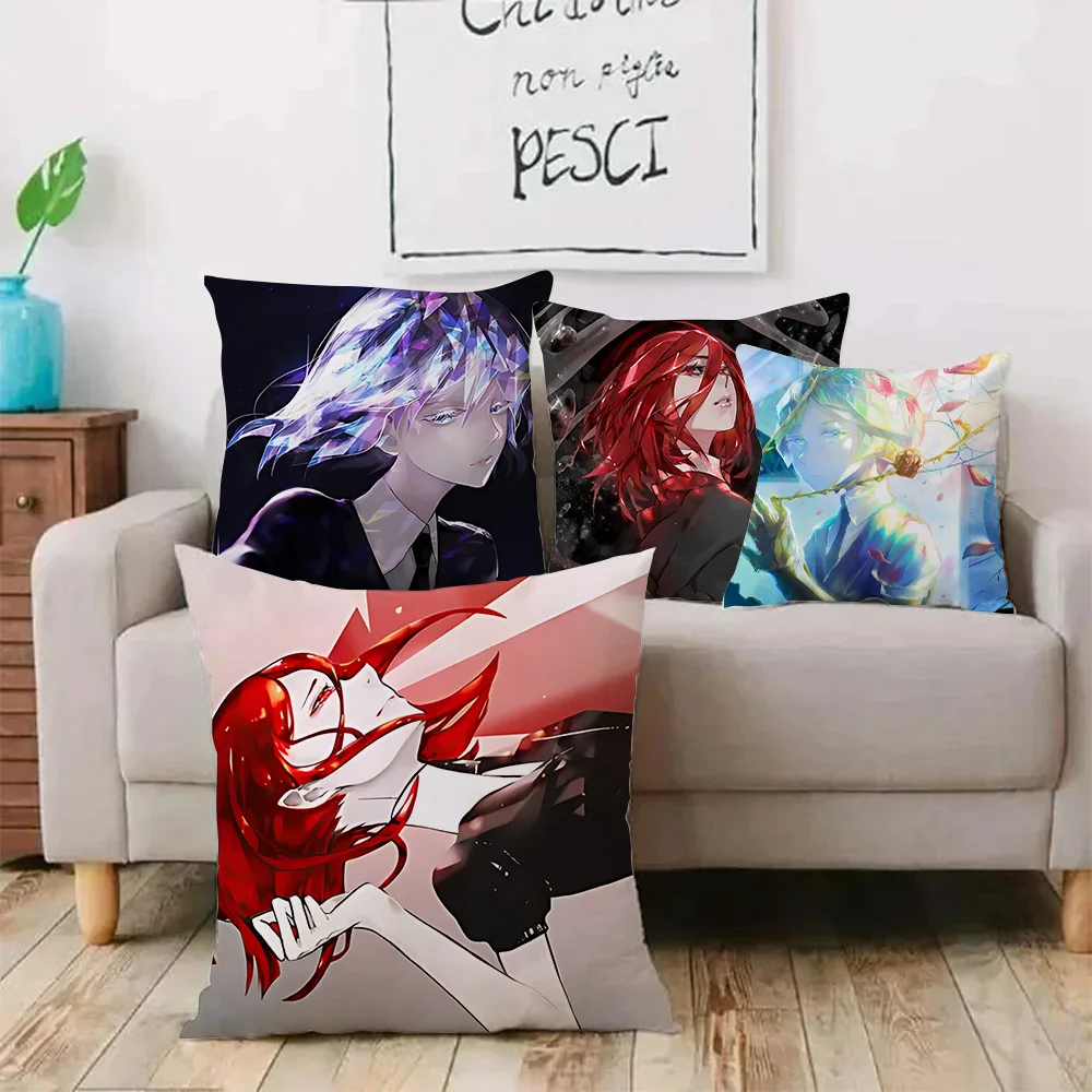 HEARMNY Houseki no Kuni Anime Pillow Covers Cartoon Sofa Decorative Home Double-sided Printing Short Plush Cute Cushion Cover