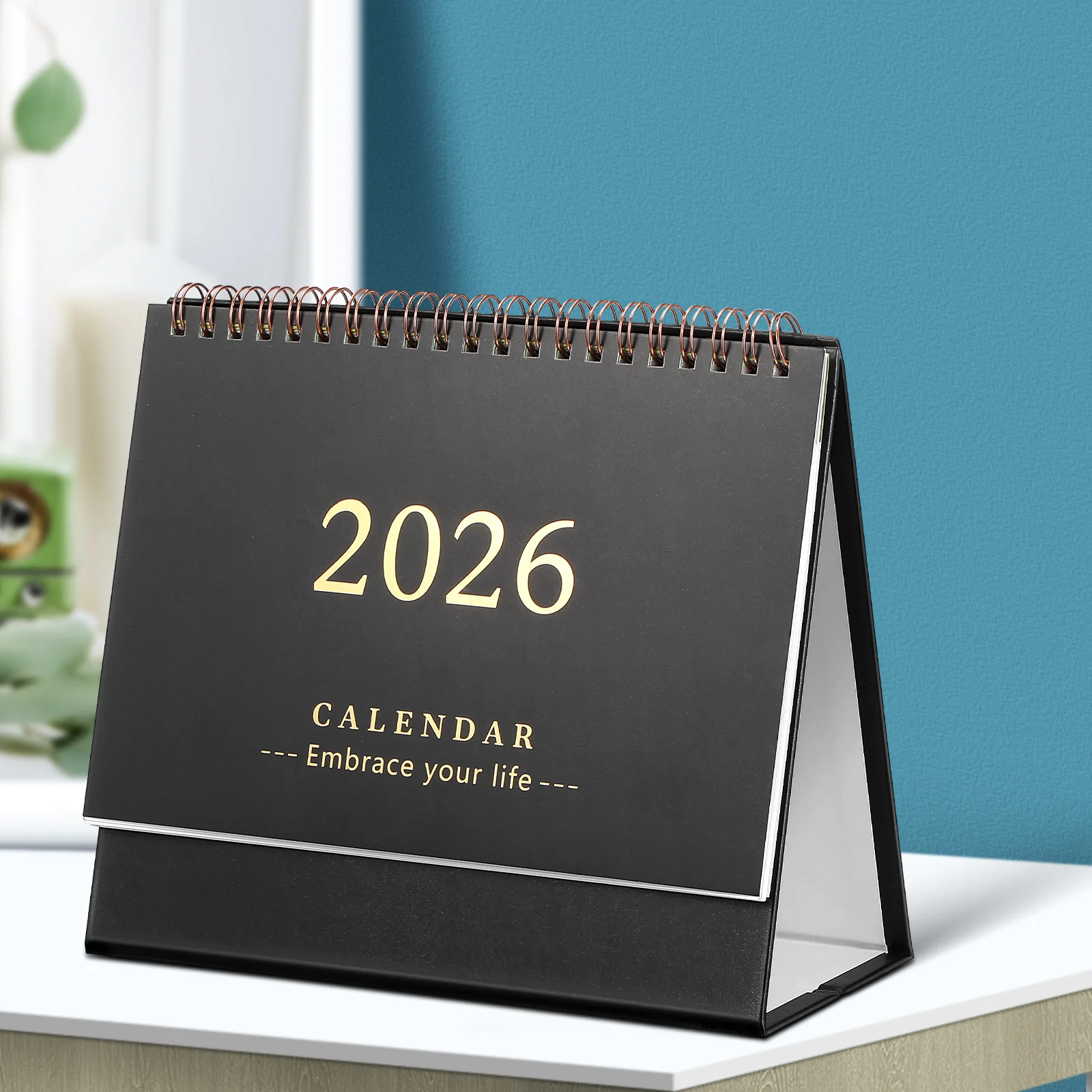 2026 데스크 캘린더 소형 접이식 스탠딩 플립 테이블탑 연간 플래너 사무실 가정용 미니 데스크탑 스케줄 패드 2026