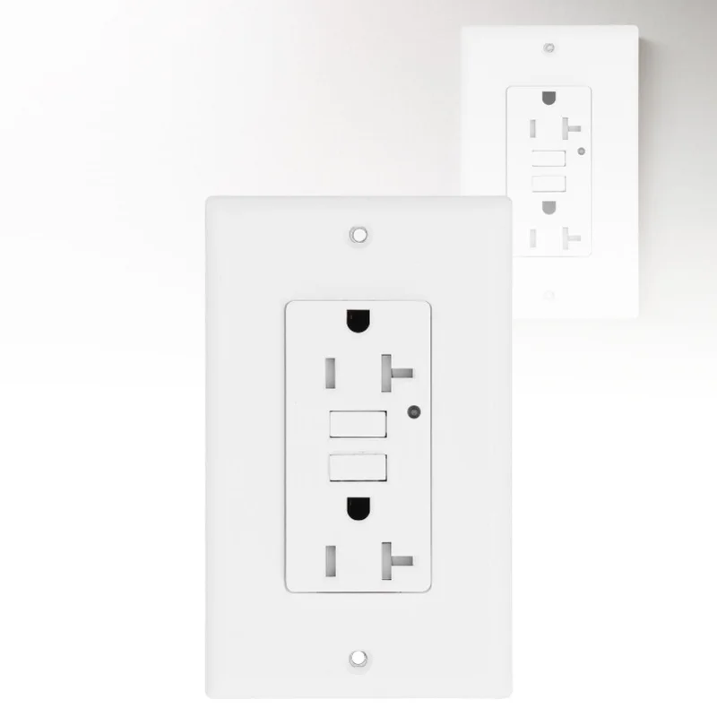 GFCI Outlet LD-3008B ETL Certified ABS Decorative Smart Wall Plates Receptacle AC125V